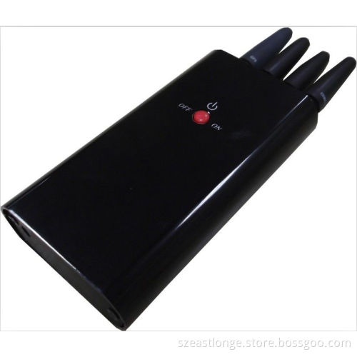 3g Black Gps Portable Cell Phone Signal Jammer For Schools , 25dbm